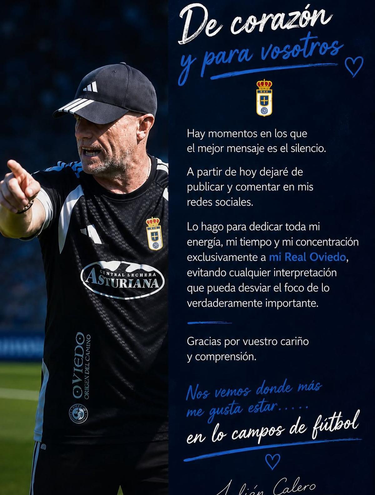 Comunicado RRSS de Calero