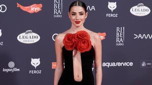La influencer Lola Lolita posa en la alfombra roja previa a la gala de la XI edición de los Premios Feroz, en el Palacio de Vistalegre