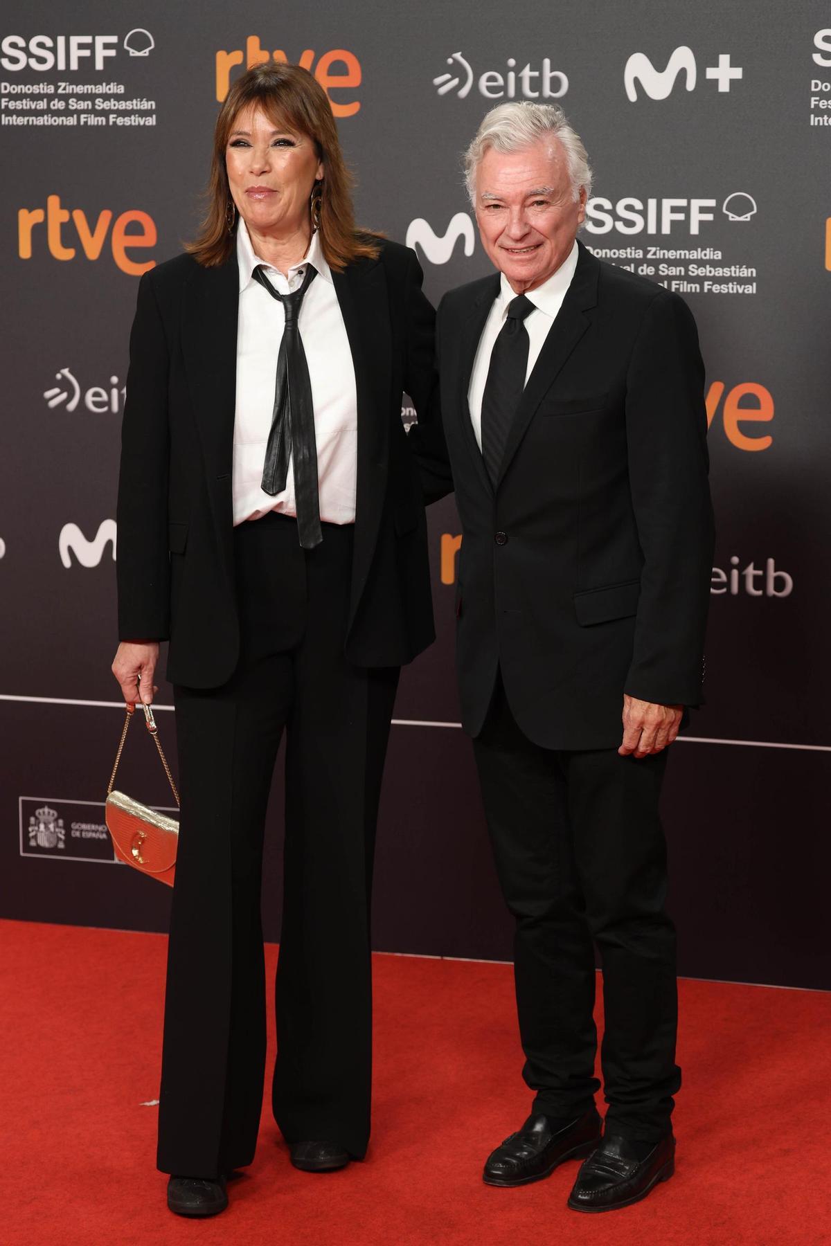 Mabel Lozano y Eduardo Campoy, en la alfombra roja del Festival de cine de San Sebastián.
