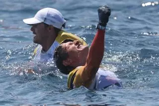 La 'medal race' del skiff de vela que les ha valido el oro a Diego Botín y Florian Trittel, en imágenes