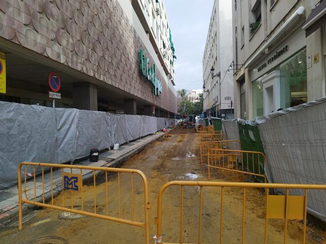 Obras de reurbanización de la calle Méndez Núñez