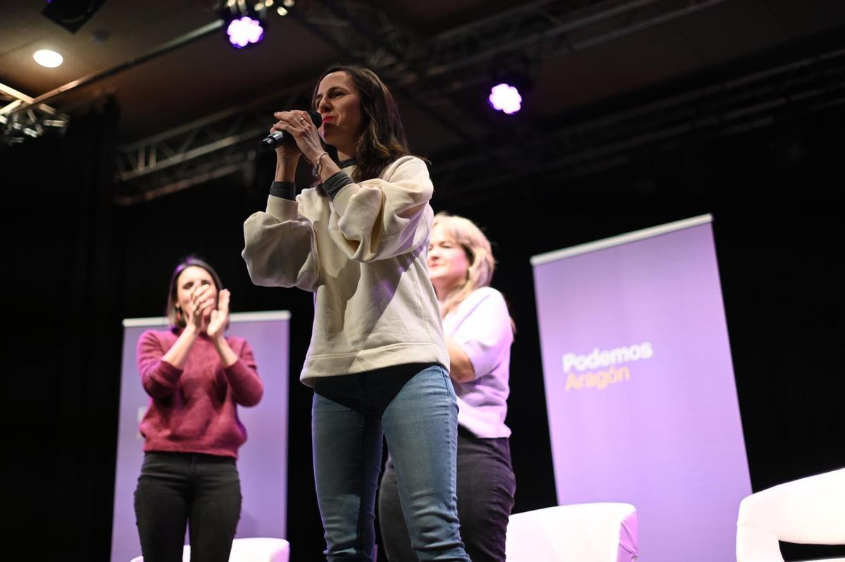 En imágenes | Ione Belarra e Irene Montero arrancan la campaña de Podemos Aragón para el 8F
