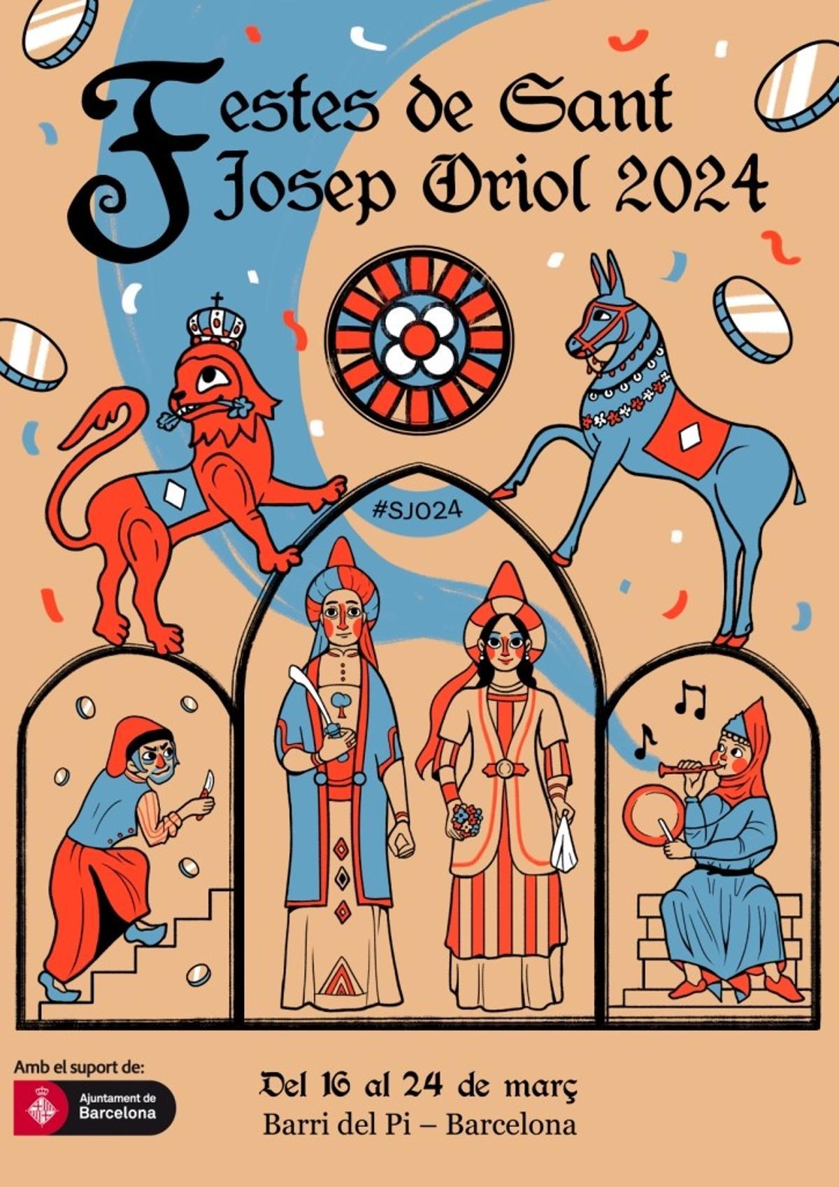 Cartel de las fiestas de Sant Josep Oriol 2024.