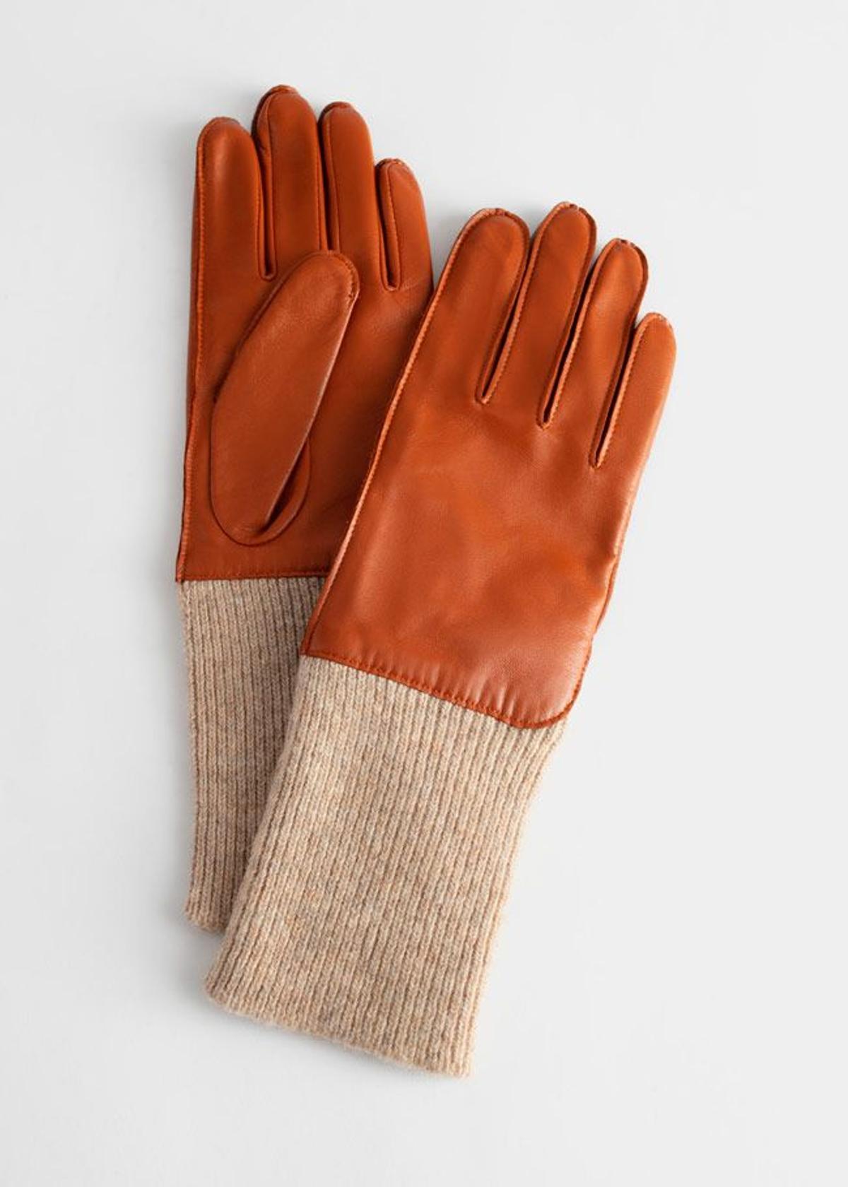 Guantes en cuero y lana