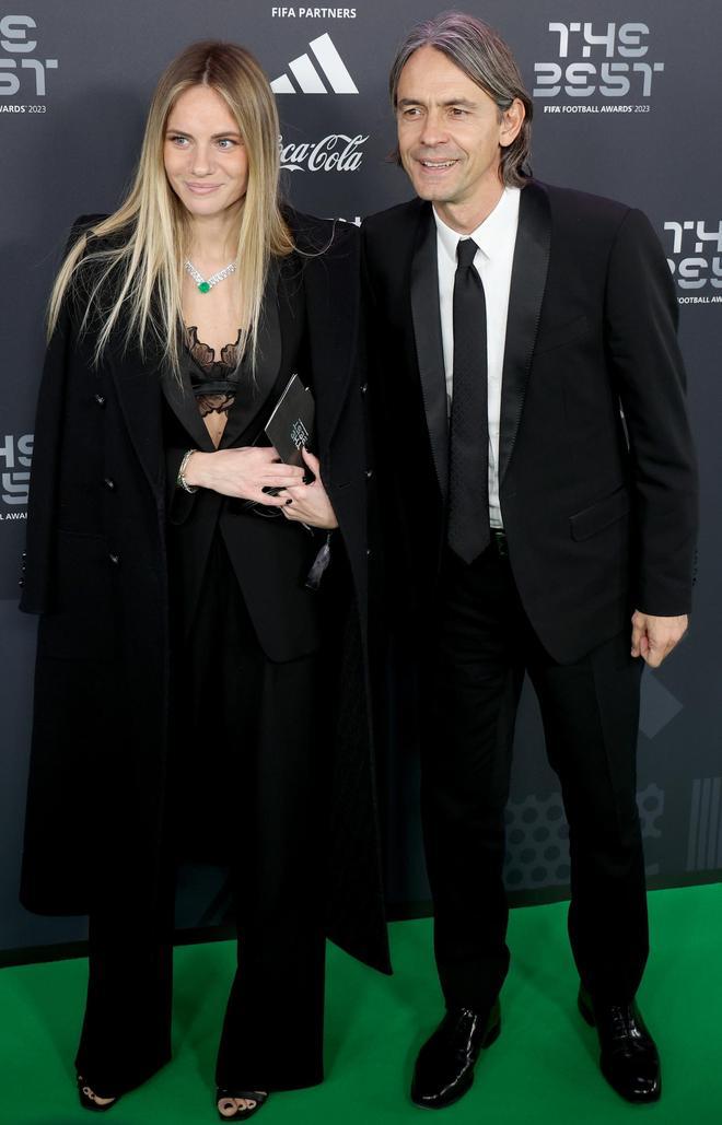 La alfombra roja de los premios The Best FIFA 2023. Filippo Inzaghi con su pareja Angela Robusti