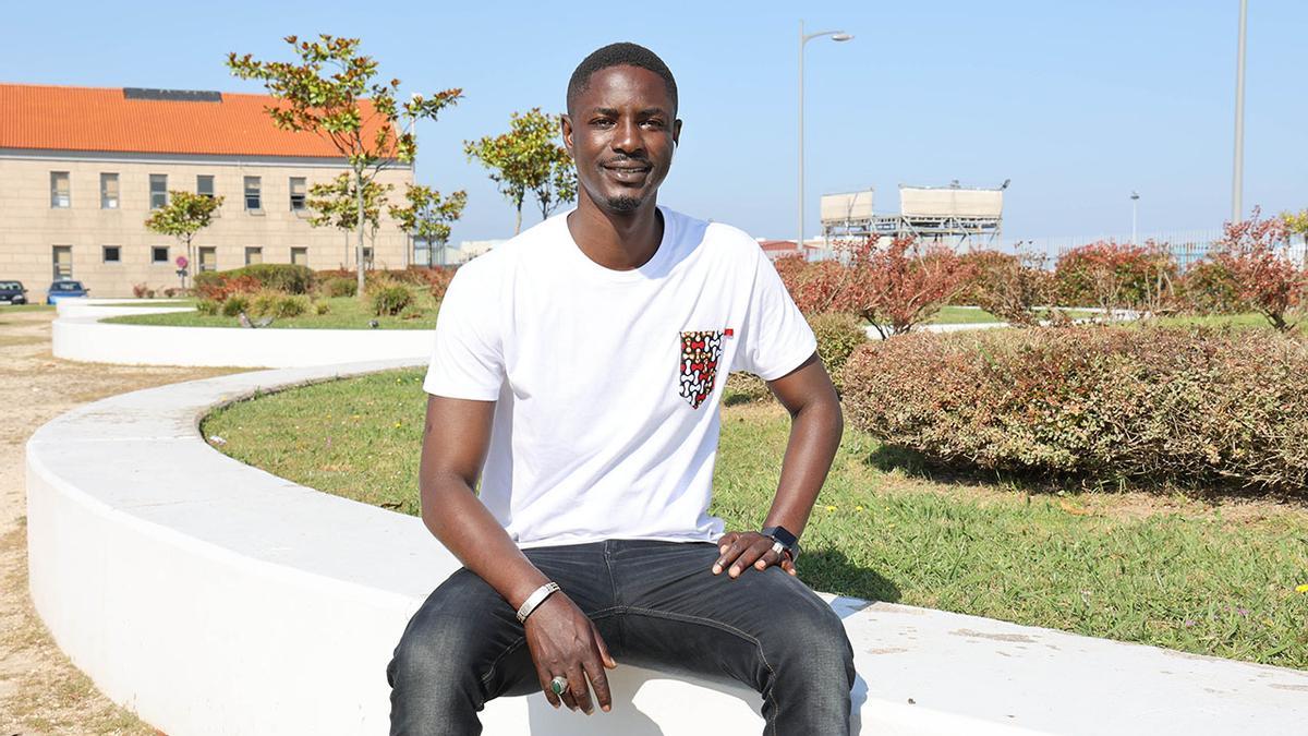 Cheikh Seck en la Estación Marítima de Vigo