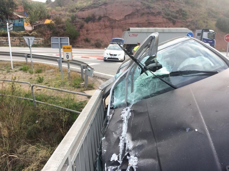 Espectacular accident a Sant Joan de Vilatorrada