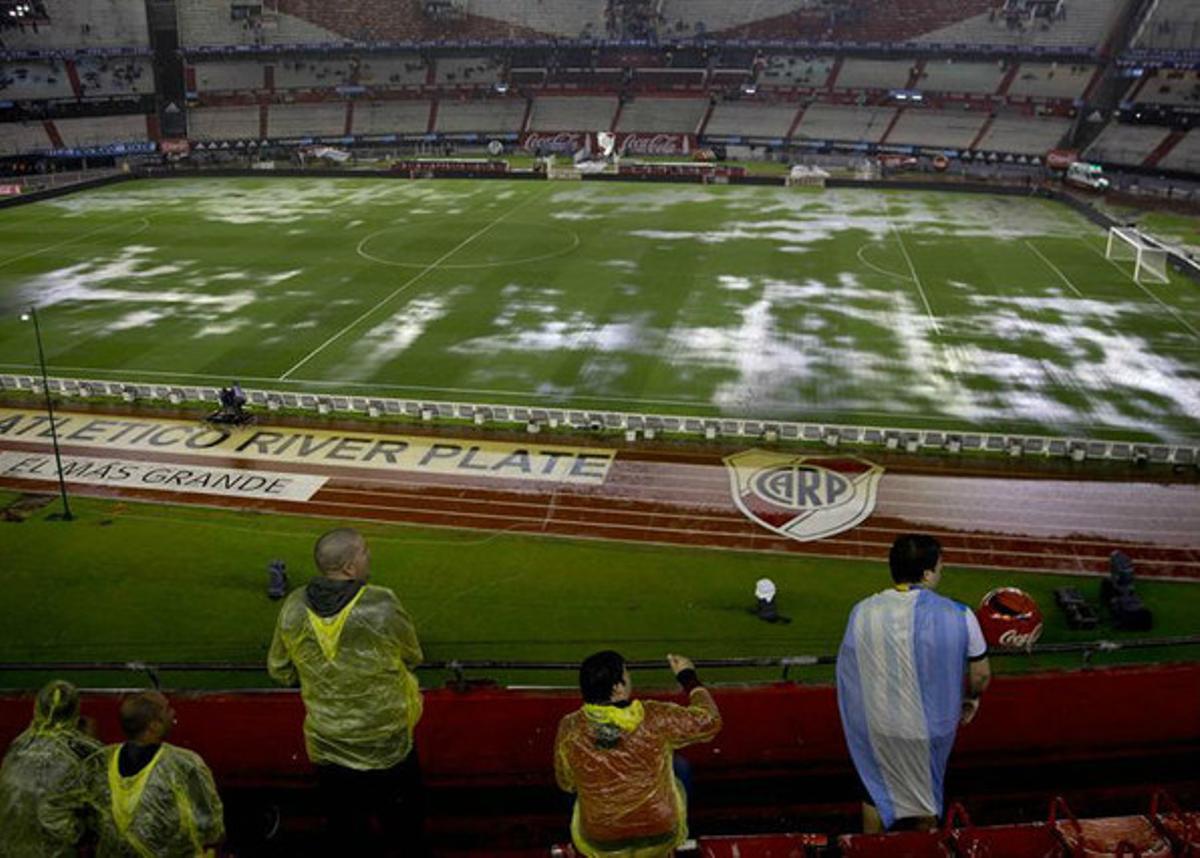Aspecte que presentava l’Estadi Monumental de Buenos Aires poc abans de l’hora d’inici del partit.