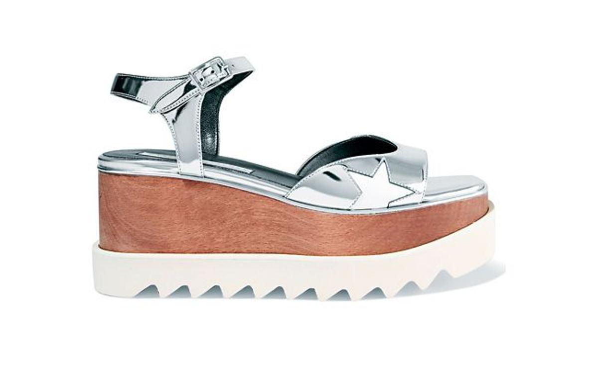 Flatform de Stella McCartney plata y con estrellas