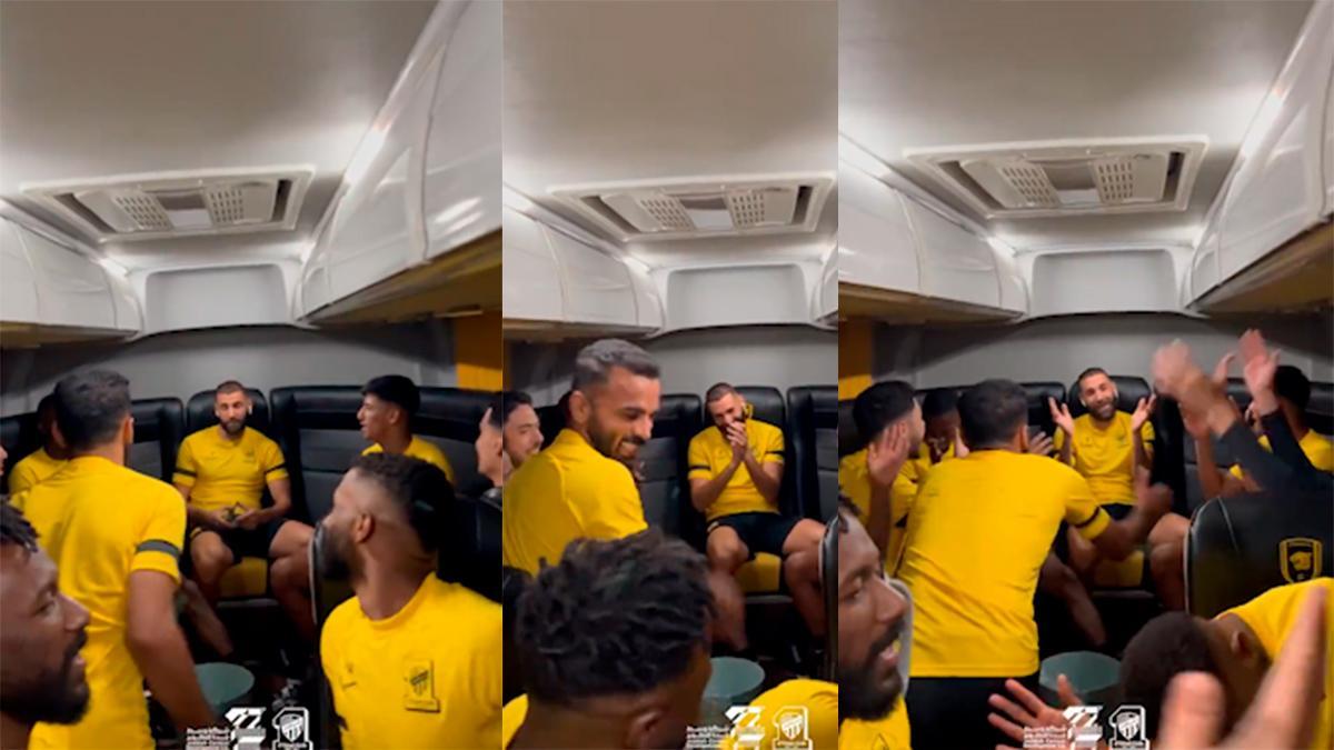 Benzema, con sus compañeros