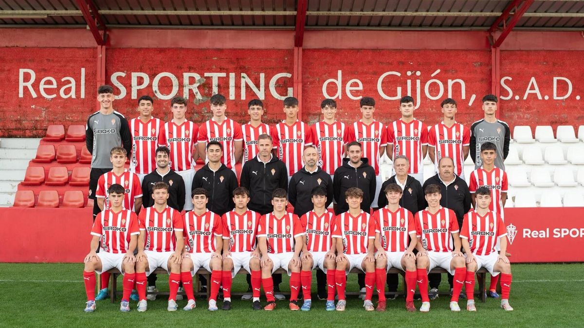 Plantilla del Sporting juvenil de División de Honor.