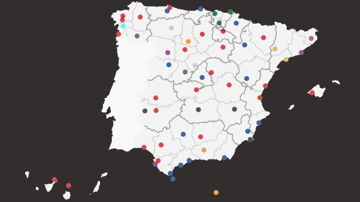 mapa espanya alcaldes