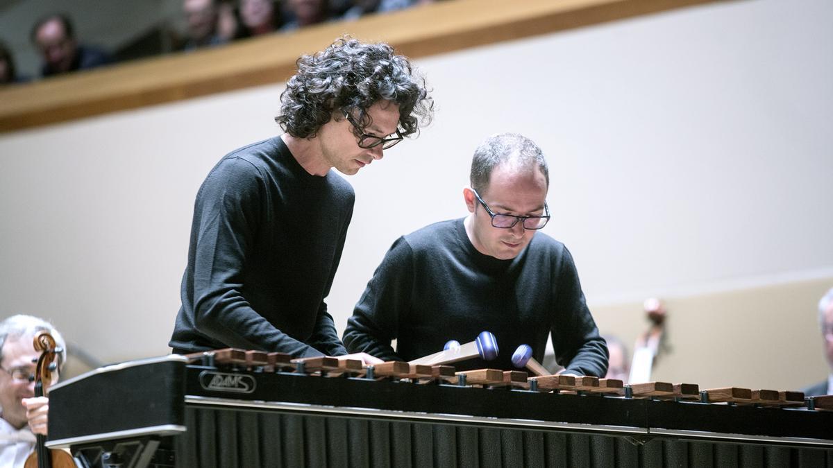 Luis Osca Y Josep Furió, percusionistas de la Orquesta de València.