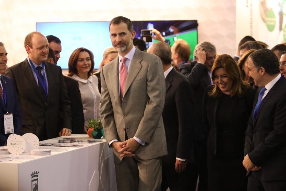 El rey Felipe VI inaugura la sexta edición del Foro Transfiere en el Palacio de Ferias y Congresos de Málaga.