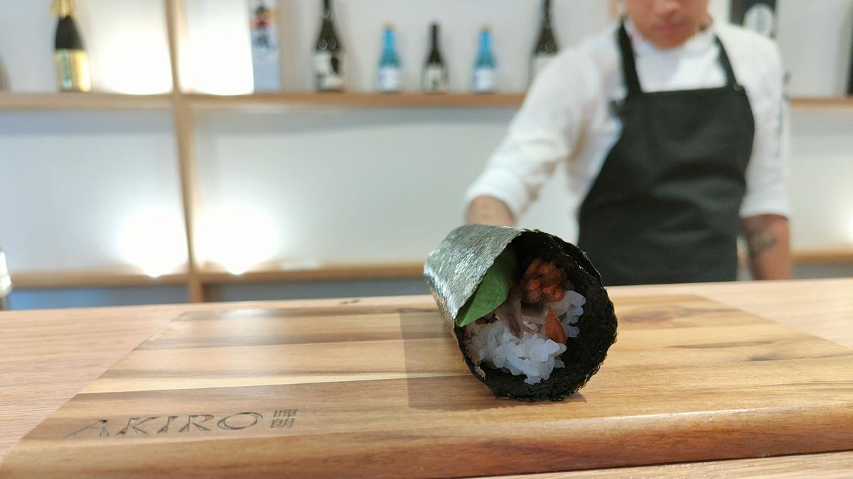 El 'hand roll' de Akiro llamado 'Antxovada'.