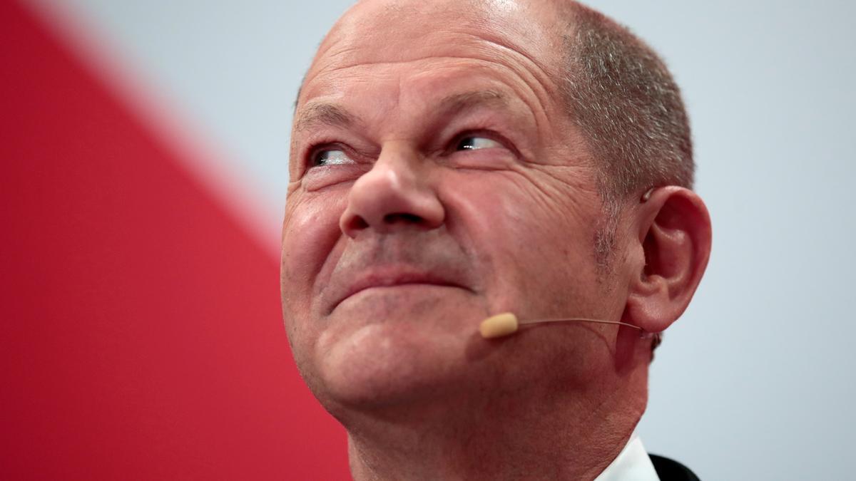 El candidato del SPD, Olaf Scholz, tras conocer el resultado de las elecciones.