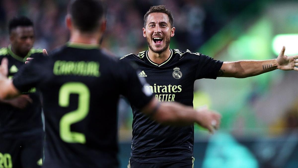 Eden Hazard celebra su gol contra el Celtic