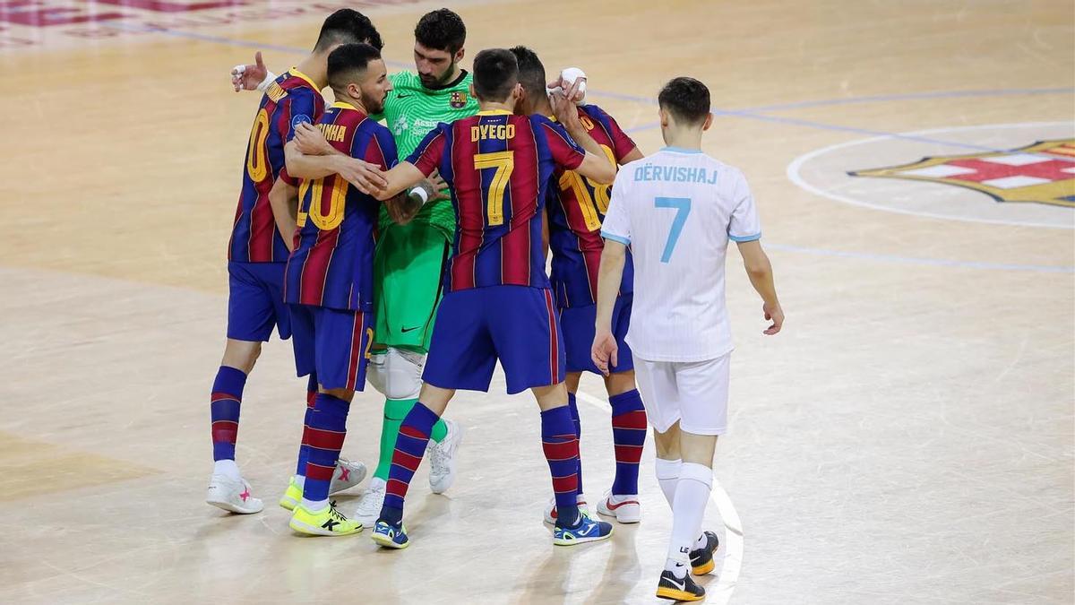 El Barça pasó a octavos derrotando por 9-2 al Prishtina