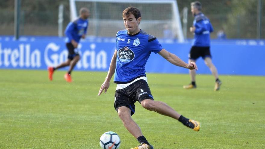 Pedro Mosquera en el entrenamiento de hoy.