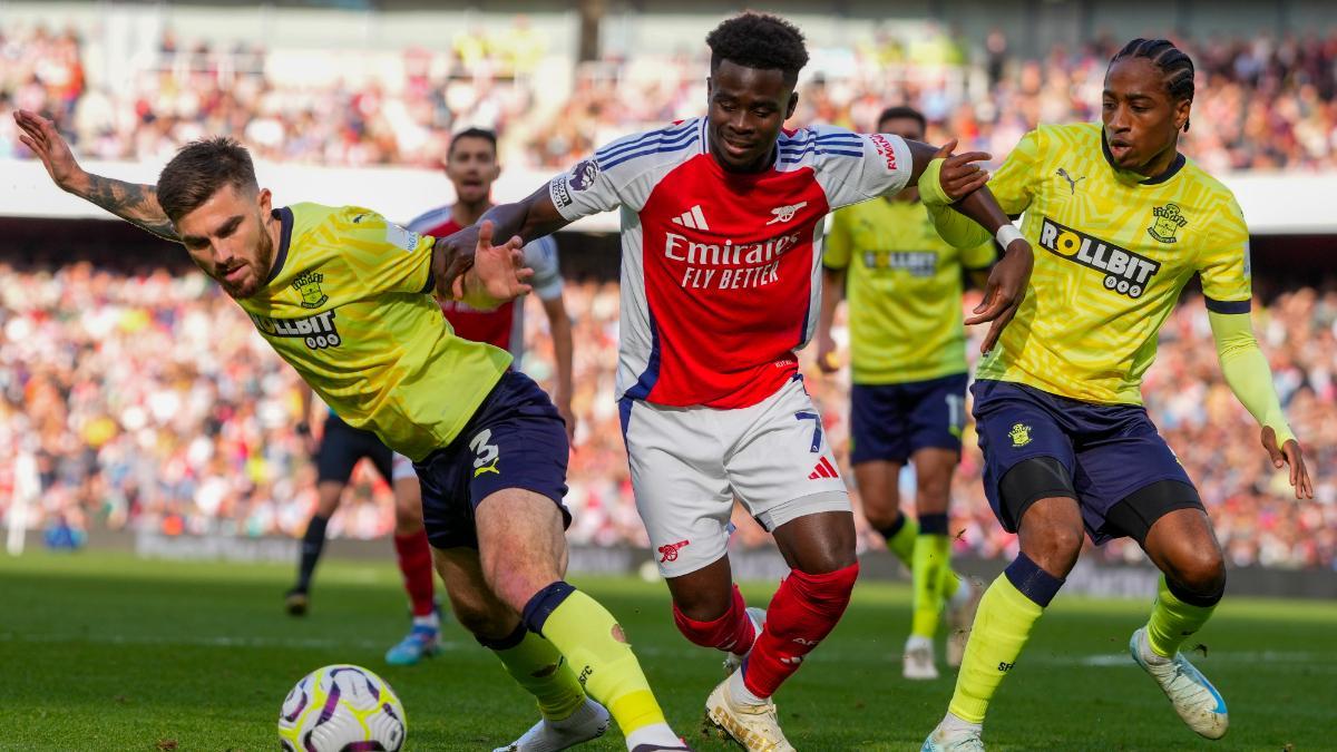Bukayo Saka, durante un partido de Premier League