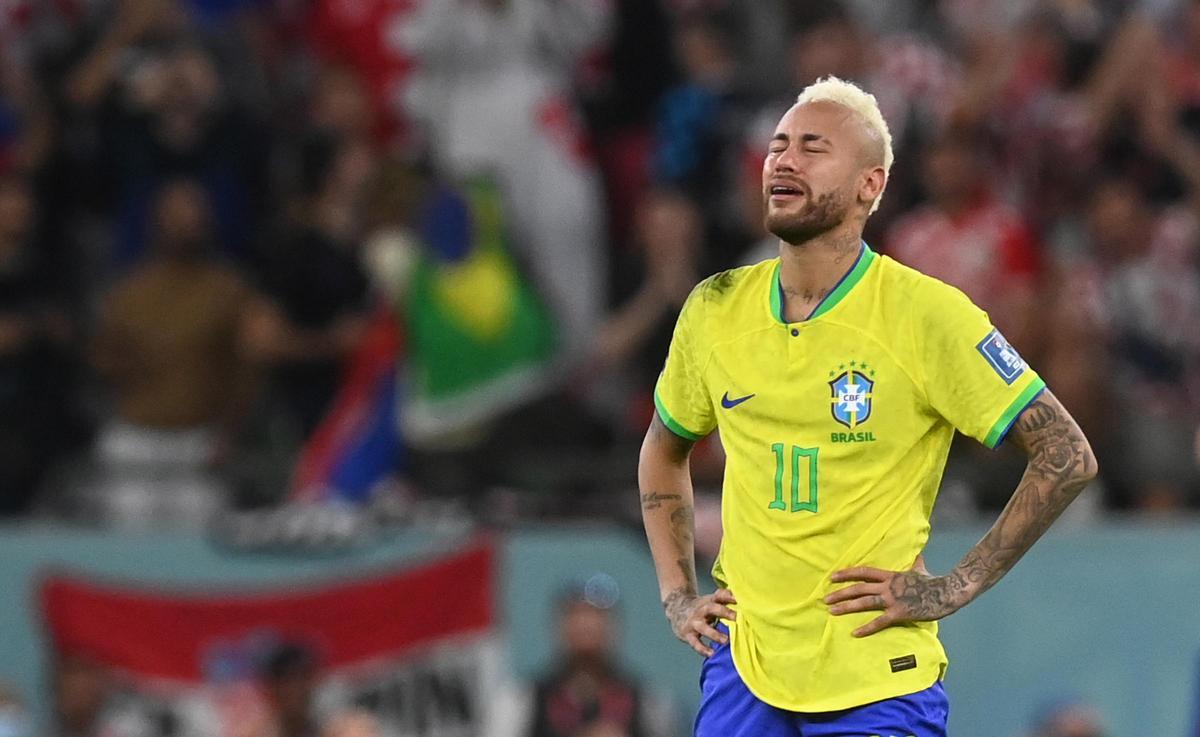 Neymar Jr. durante la eliminación de Brasil en el Mundial de Qatar 2022