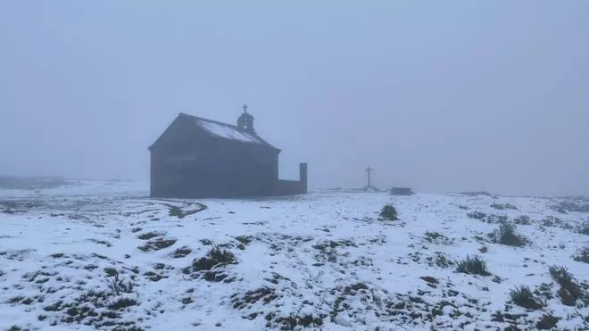 Nevada en el interior de Pontevedra