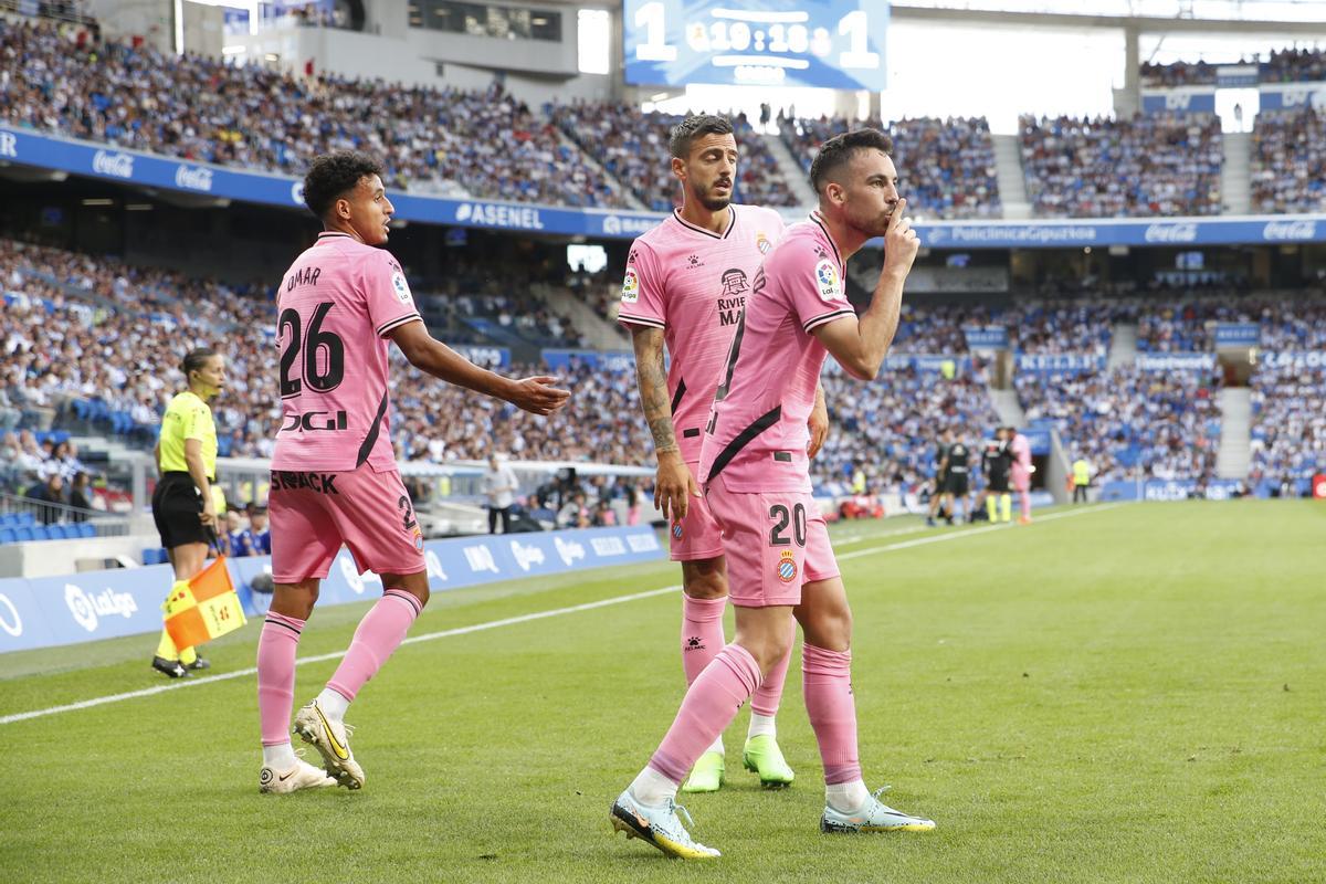 Edu Expósito tras marcar en Anoeta