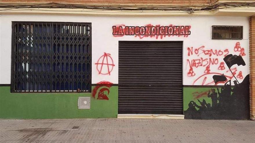 La sede de Incondicionales sufre un ataque nocturno