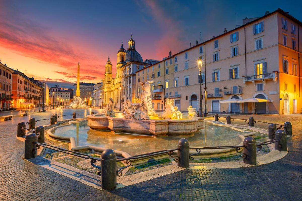 Heladería Roma - Piazza Navona atardecer
