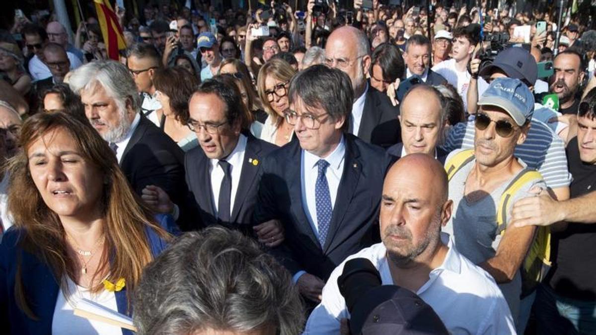 Puigdemont en la seva reaparició a Barcelona, fa dos anys. | JORDI COTRINA