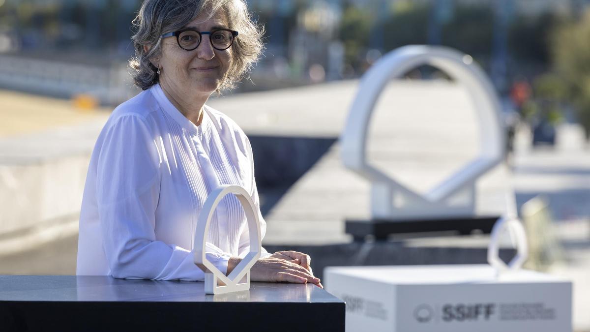 La directora y guionista Isabel Herguera posa este domingo durante la presentación de 'El sueño de la sultana' en el Festival de cine de San Sebastián