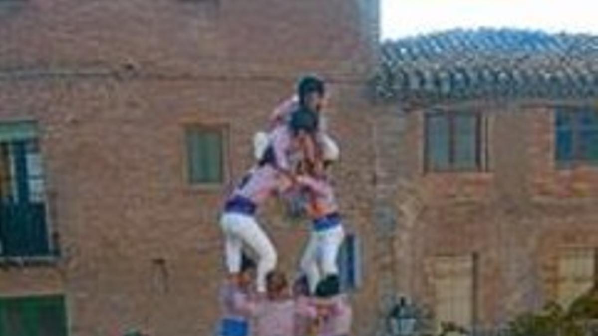 Los Xiquets de Tarragona, durante su actuación en Porrera, ayer.