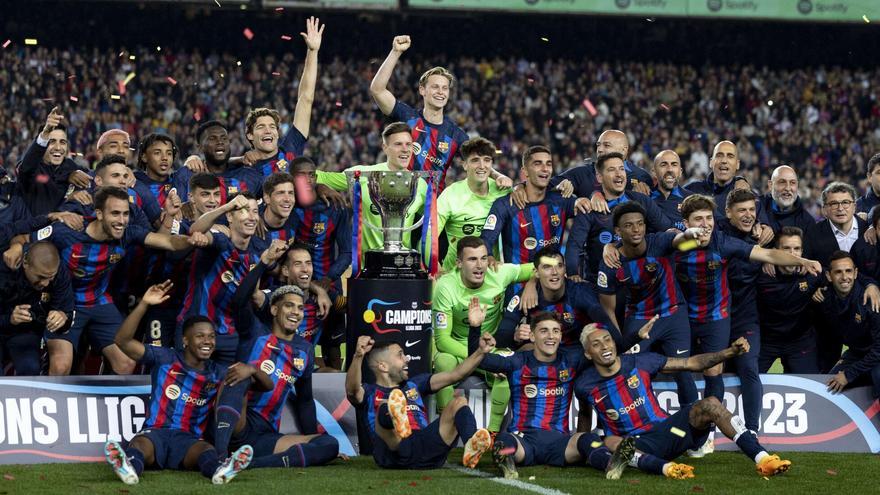 La celebración del título de Liga de la temporada 2022-2023