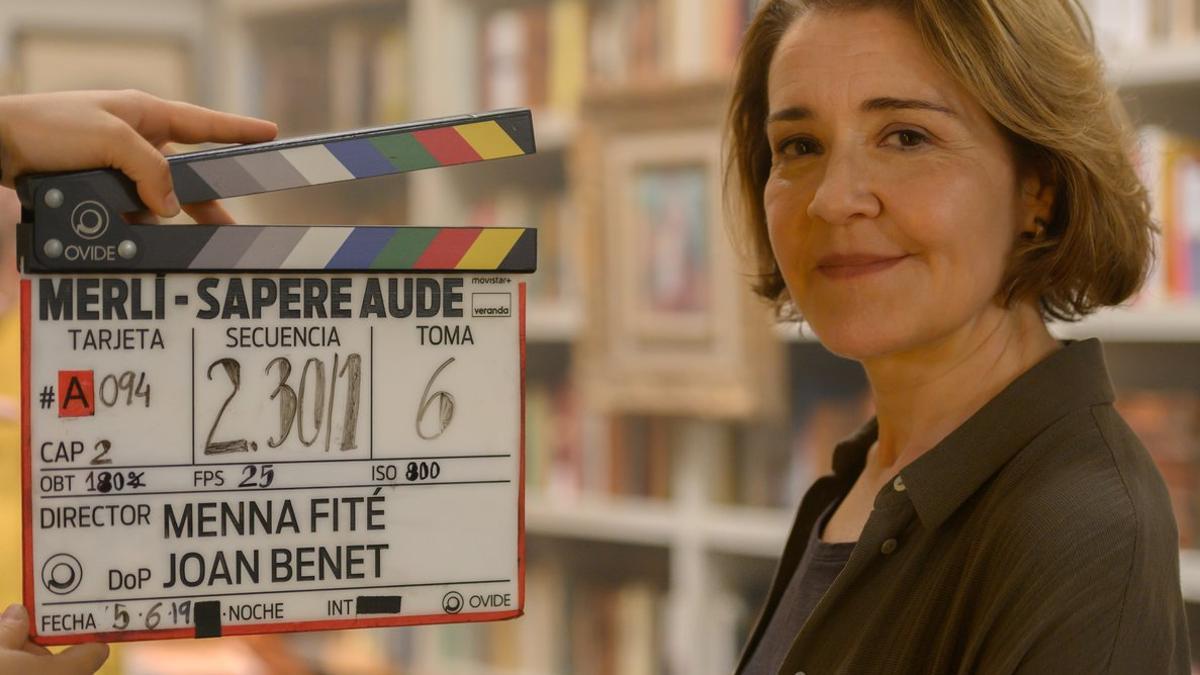 María Pujalte, en el rodaje de 'merlí: Sapere Aude'