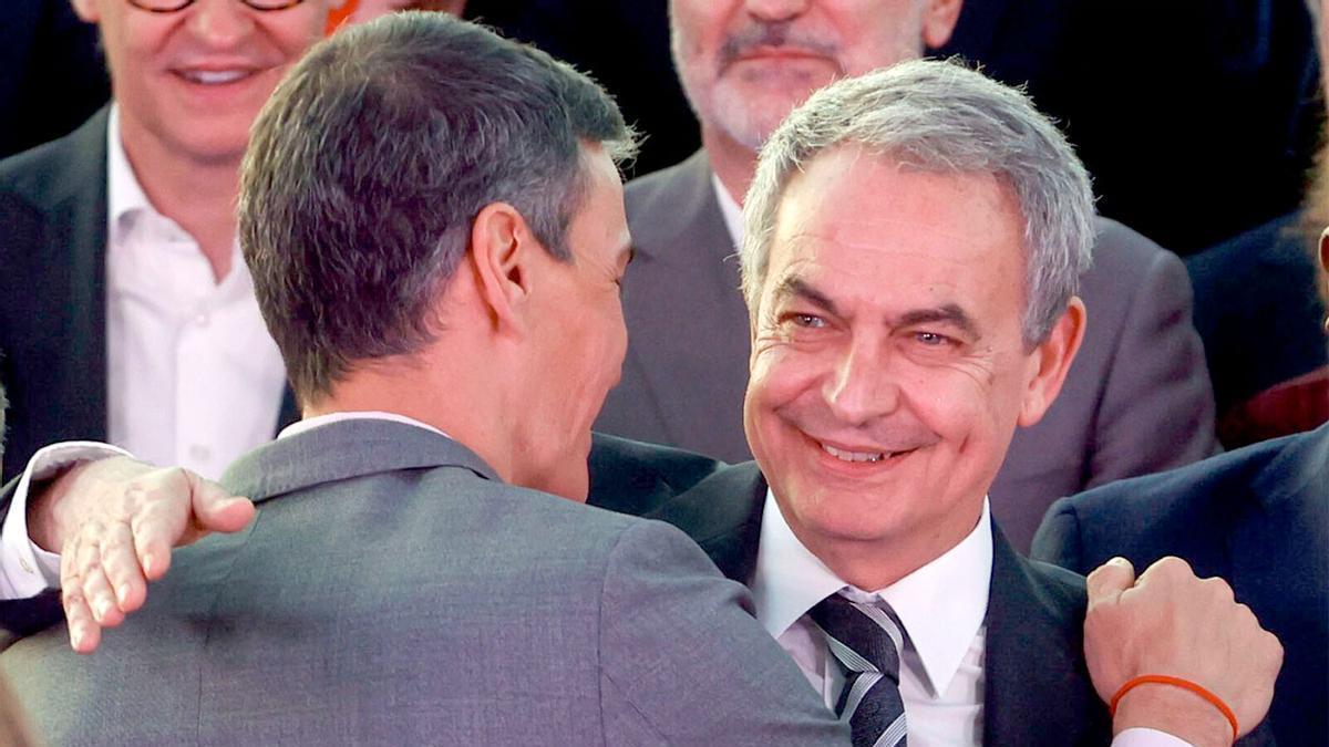Pedro Sánchez y José Luis Rodríguez Zapatero.