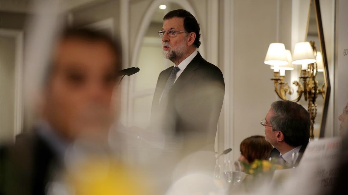 El presidente del Gobierno, Mariano Rajoy, interviene en los Desayunos Informativos de Europa Press.