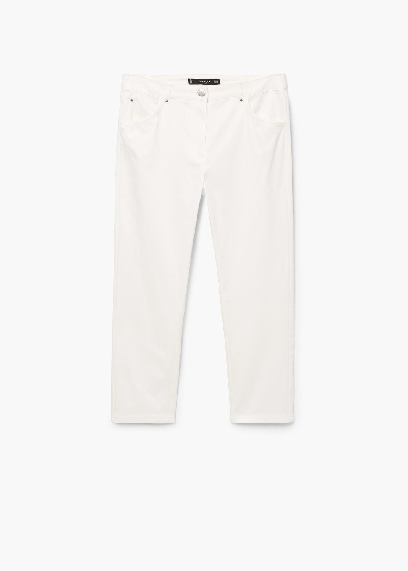 Pantalón blanco crop de Mango