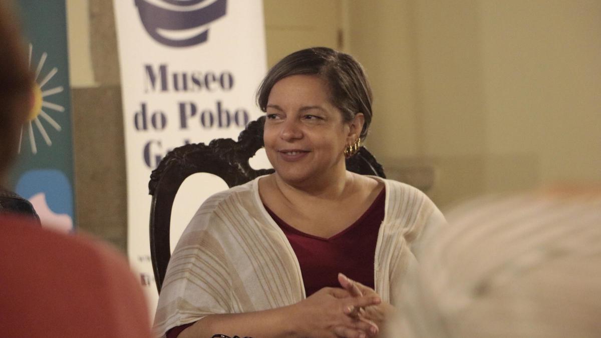 Syra Taveras durante el proyecto Compostela+Solidaria