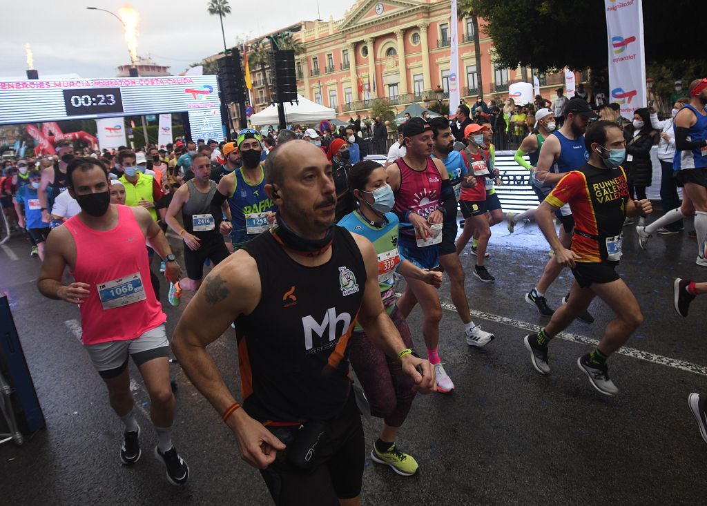 Así fue la salida de la maratón y la media maratón de Murcia