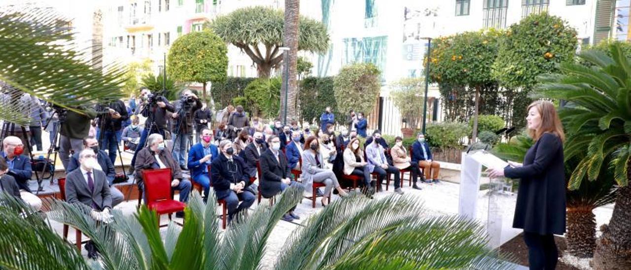 Francina Armengol,el pasado 11 de febrero en la presentación de la Ley de Turismo.