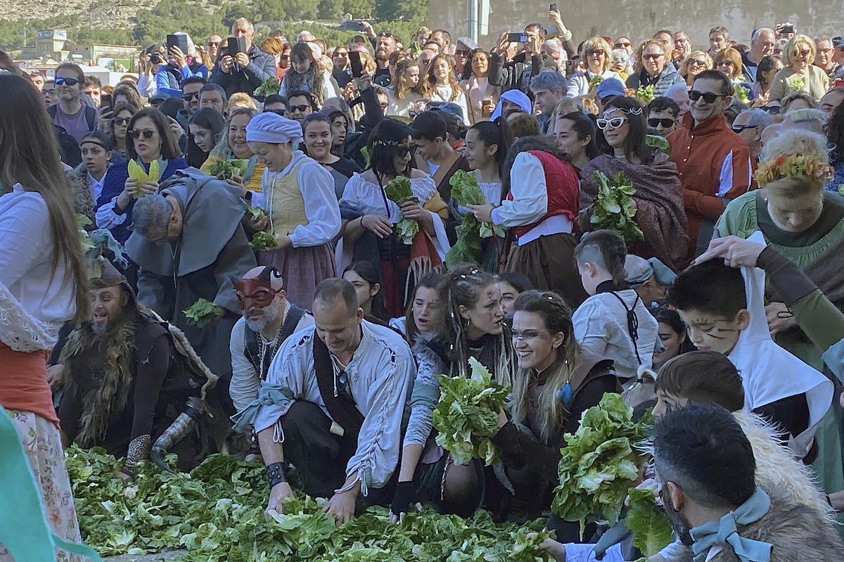 Lechugas al cielo para una batalla campal en Villena