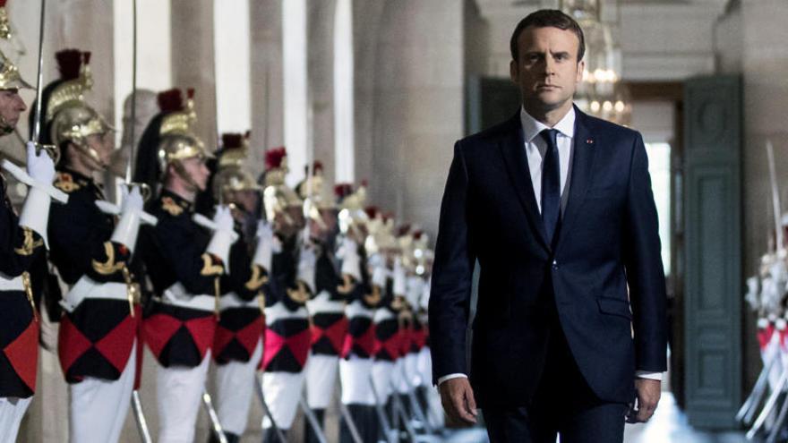 Emmanuel Macron, este lunes en Versalles.