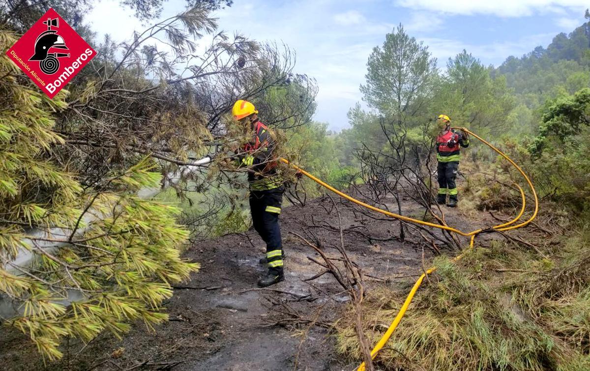 Parte del área quemada en Sella.