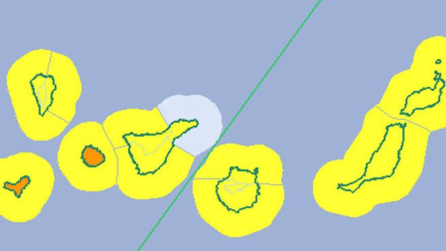 Continúa el aviso amarillo por vientos fuertes  y mala mar en Canarias