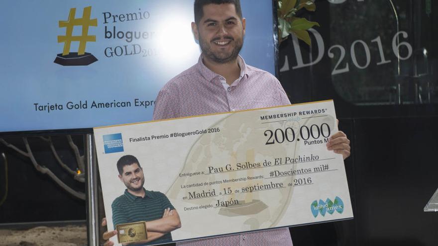 El alicantino Pau G. Solbes, finalista de los Premios #BlogueroGold