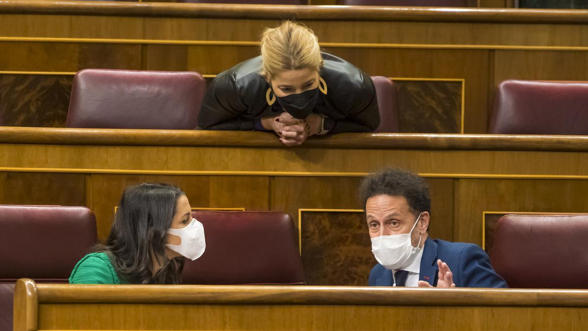 Inés Arrimadas, Edmundo Bal y María Muñoz en el Congreso.