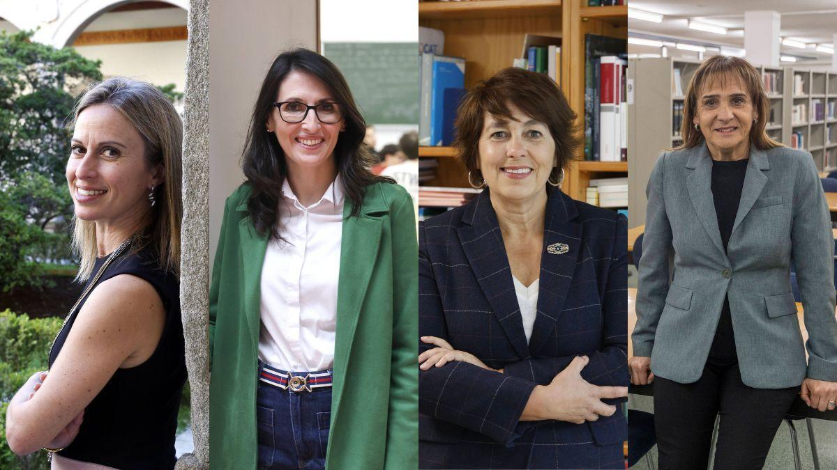 Maite Flores (i), Rosa Crujeiras, Alba Nogueira y María José López Couso.