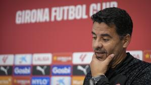 Rueda de prensa del entrenador del Girona, Míchel Sánchez