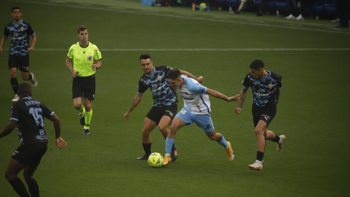 Partido de la Liga Smartbank entre el Málaga CF y el Almería