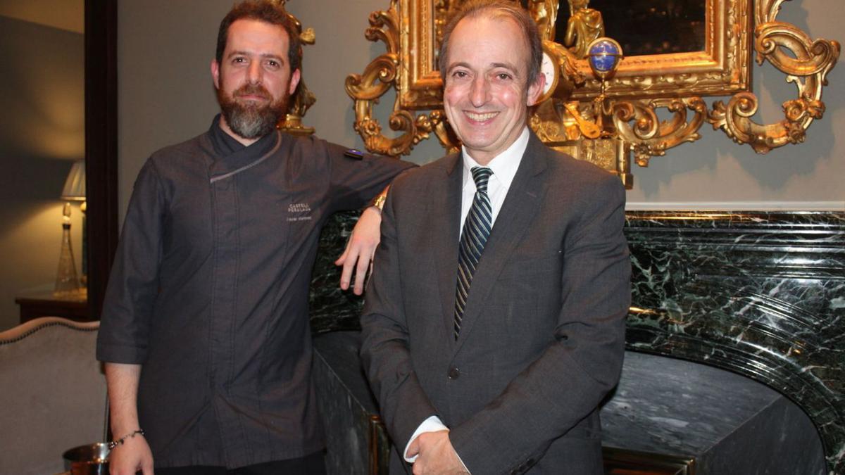 Javier Martínez i Toni Gerez en el menjador del Castell Peralada Restaurant